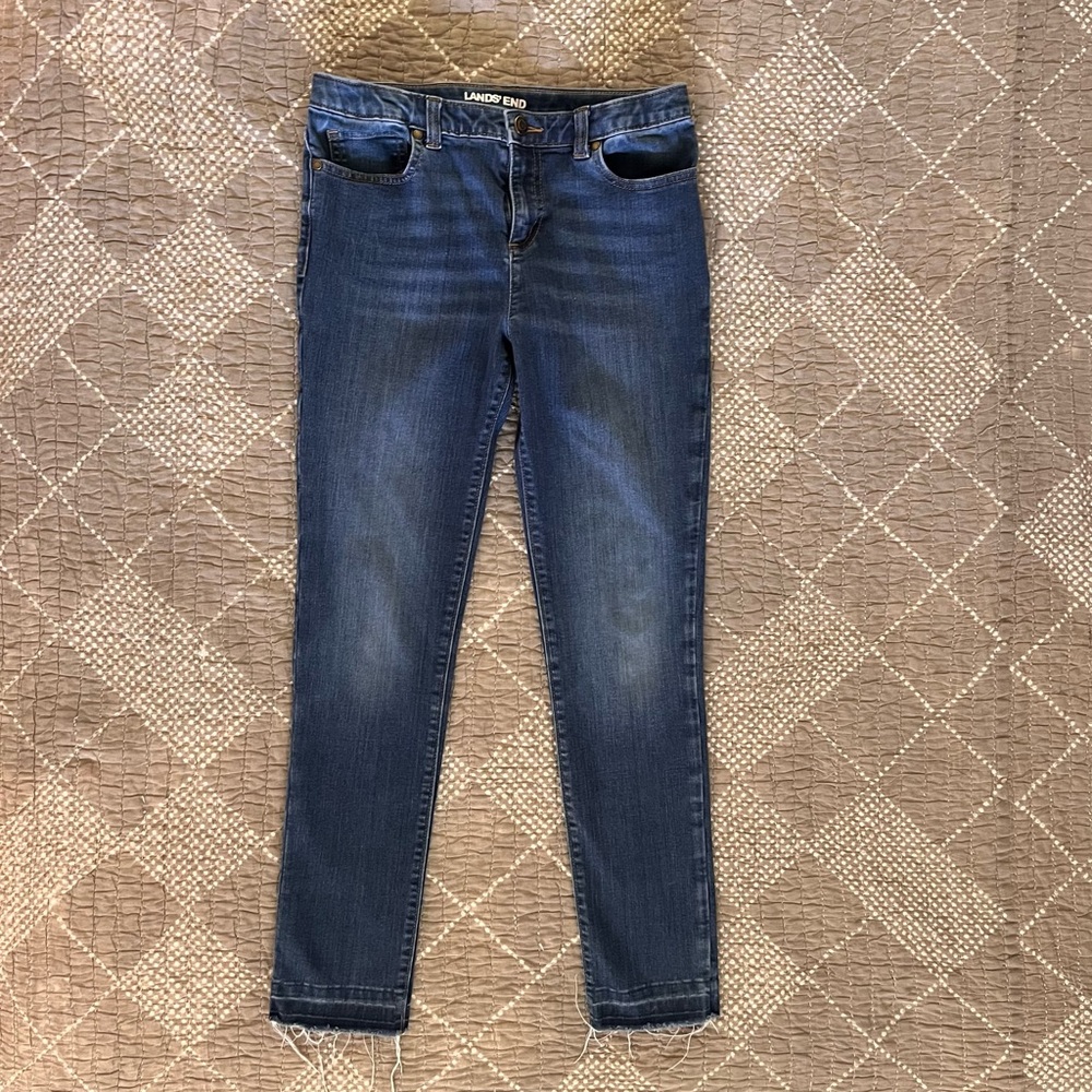 Lands End Skinny Blue Jeans Girls Size 14